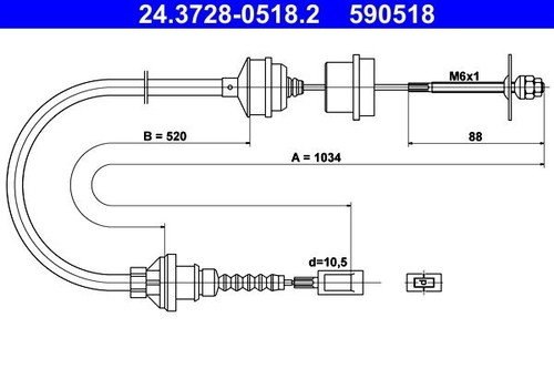 Clutch cable for - cable, boxer